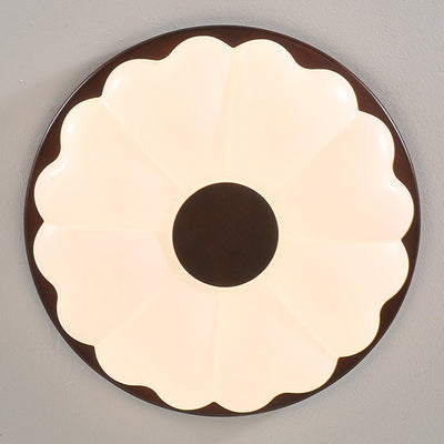 Contemporary Retro Hardware Acrylic Round Flower LED Flush Mount Ceiling Light For Bedroom