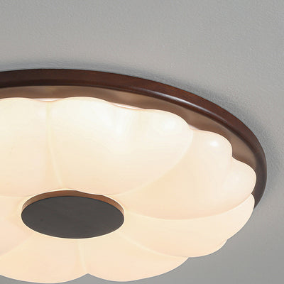 Contemporary Retro Hardware Acrylic Round Flower LED Flush Mount Ceiling Light For Bedroom