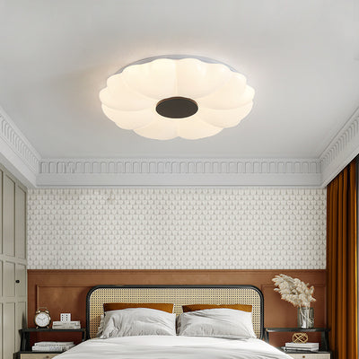 Contemporary Retro Hardware Acrylic Round Flower LED Flush Mount Ceiling Light For Bedroom