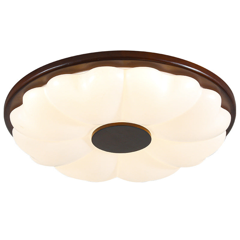 Contemporary Retro Hardware Acrylic Round Flower LED Flush Mount Ceiling Light For Bedroom