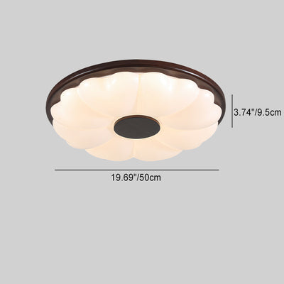 Contemporary Retro Hardware Acrylic Round Flower LED Flush Mount Ceiling Light For Bedroom