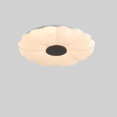 Contemporary Retro Hardware Acrylic Round Flower LED Flush Mount Ceiling Light For Bedroom