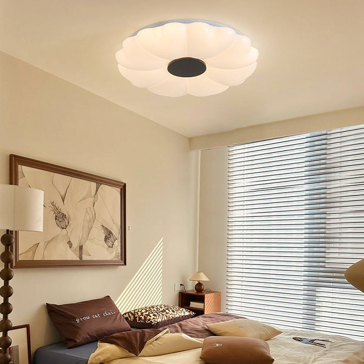 Contemporary Retro Hardware Acrylic Round Flower LED Flush Mount Ceiling Light For Bedroom