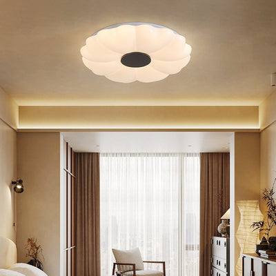 Contemporary Retro Hardware Acrylic Round Flower LED Flush Mount Ceiling Light For Bedroom