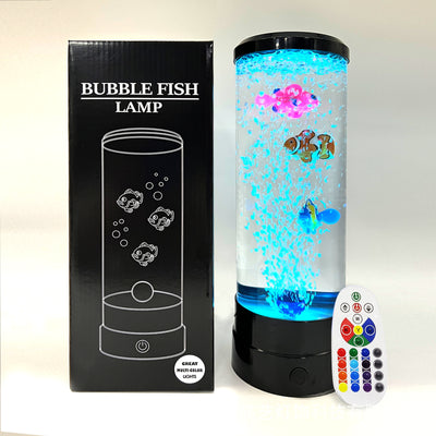 Contemporary Creative USB Battery ABS Simulation Bubble Fish Tank Cylinder LED Table Lamp Night Light For Bedroom