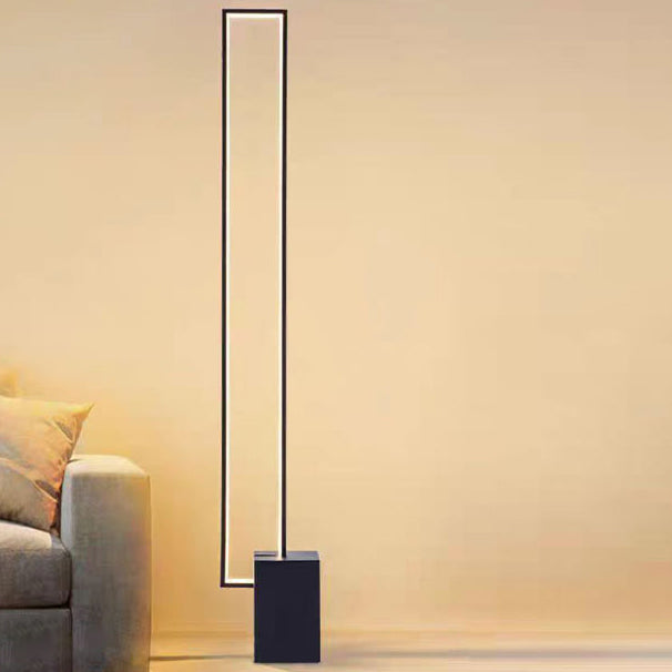 Modern Minimalist Iron Marble Rectangular LED Standing Floor Lamp For Living Room