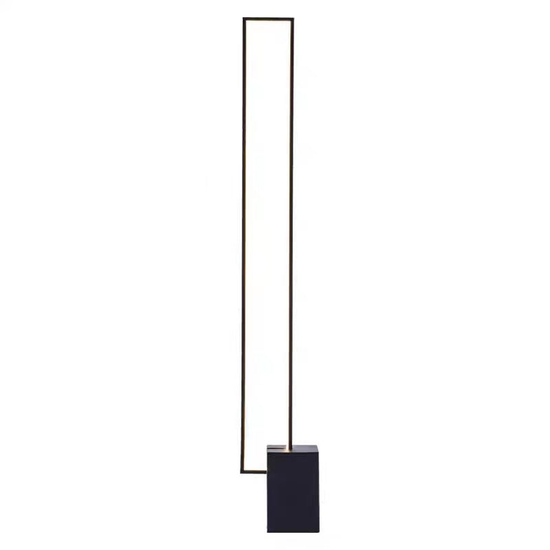 Modern Minimalist Iron Marble Rectangular LED Standing Floor Lamp For Living Room