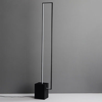 Modern Minimalist Iron Marble Rectangular LED Standing Floor Lamp For Living Room