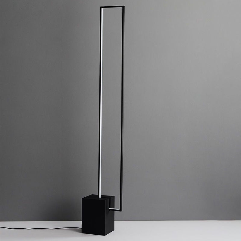 Modern Minimalist Iron Marble Rectangular LED Standing Floor Lamp For Living Room