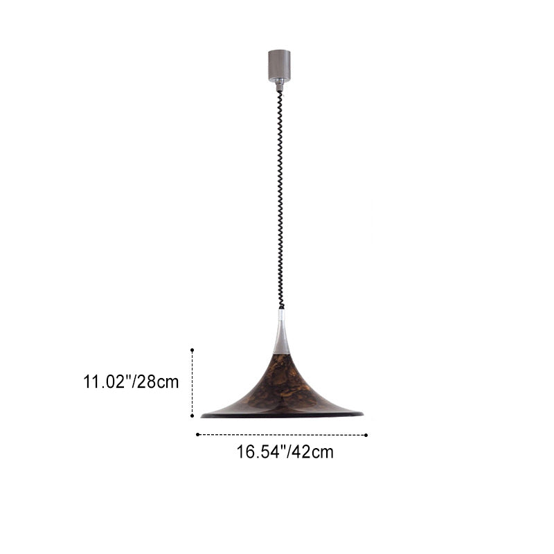 Contemporary Creative Iron Acrylic Horn Volcanic Liftable 1-Light Pendant Light For Dining Room