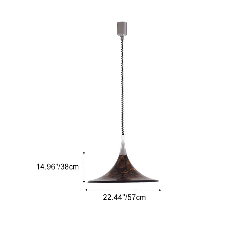 Contemporary Creative Iron Acrylic Horn Volcanic Liftable 1-Light Pendant Light For Dining Room