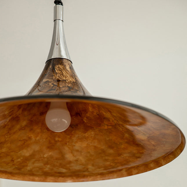 Contemporary Creative Iron Acrylic Horn Volcanic Liftable 1-Light Pendant Light For Dining Room