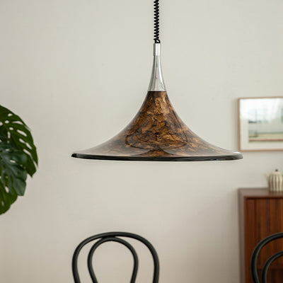 Contemporary Creative Iron Acrylic Horn Volcanic Liftable 1-Light Pendant Light For Dining Room