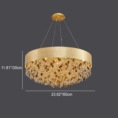 Modern Luxury Iron Crystal Round 6/8/10/16 Light Chandeliers For Dining Room