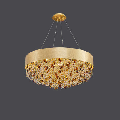 Modern Luxury Iron Crystal Round 6/8/10/16 Light Chandeliers For Dining Room