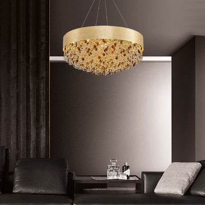 Modern Luxury Iron Crystal Round 6/8/10/16 Light Chandeliers For Dining Room