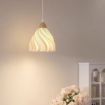 Contemporary Nordic Wood PLA Skirt Petal Adjustable 1-Light Wall Sconce Lamp For Bedside