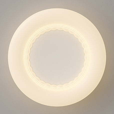 Modern Simplicity Hardware PE Round Doughnut LED Flush Mount Ceiling Light For Bedroom