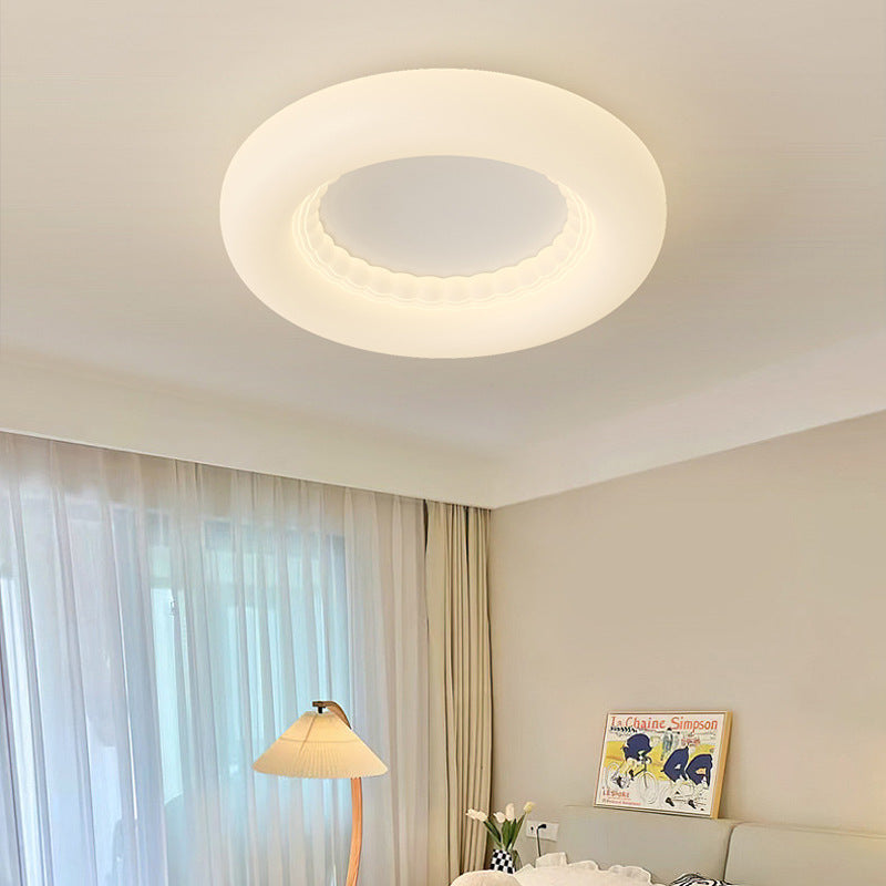 Modern Simplicity Hardware PE Round Doughnut LED Flush Mount Ceiling Light For Bedroom