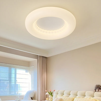 Modern Simplicity Hardware PE Round Doughnut LED Flush Mount Ceiling Light For Bedroom