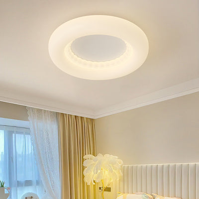 Modern Simplicity Hardware PE Round Doughnut LED Flush Mount Ceiling Light For Bedroom