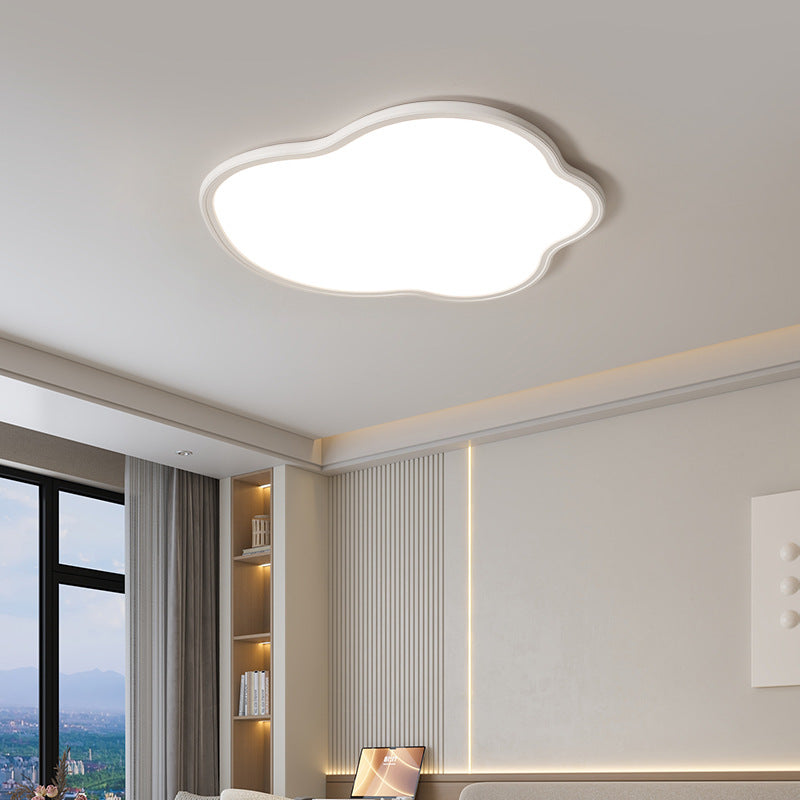 Modern Minimalist Aluminum Acrylic Irregular Cloud LED Flush Mount Ceiling Light For Bedroom