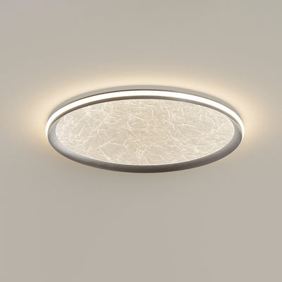 Contemporary Scandinavian Aluminum Iron Acrylic Round Silk Texture LED Flush Mount Ceiling Light For Bedroom