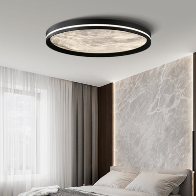 Contemporary Scandinavian Aluminum Acrylic Round Fume Misty LED Flush Mount Ceiling Light For Bedroom