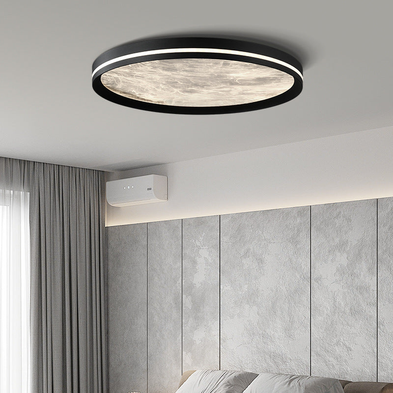 Contemporary Scandinavian Aluminum Acrylic Round Fume Misty LED Flush Mount Ceiling Light For Bedroom