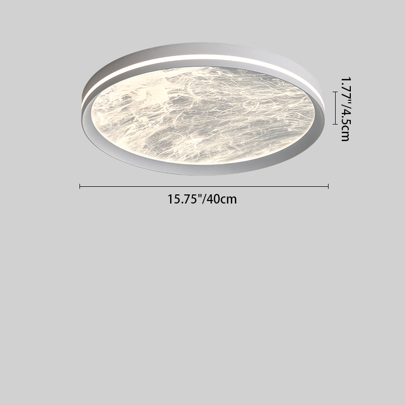 Contemporary Scandinavian Aluminum Acrylic Round Fume Misty LED Flush Mount Ceiling Light For Bedroom