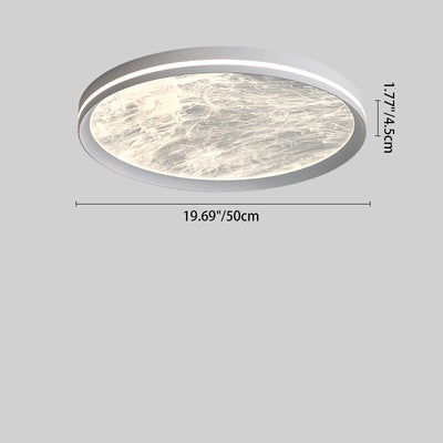 Contemporary Scandinavian Aluminum Acrylic Round Fume Misty LED Flush Mount Ceiling Light For Bedroom