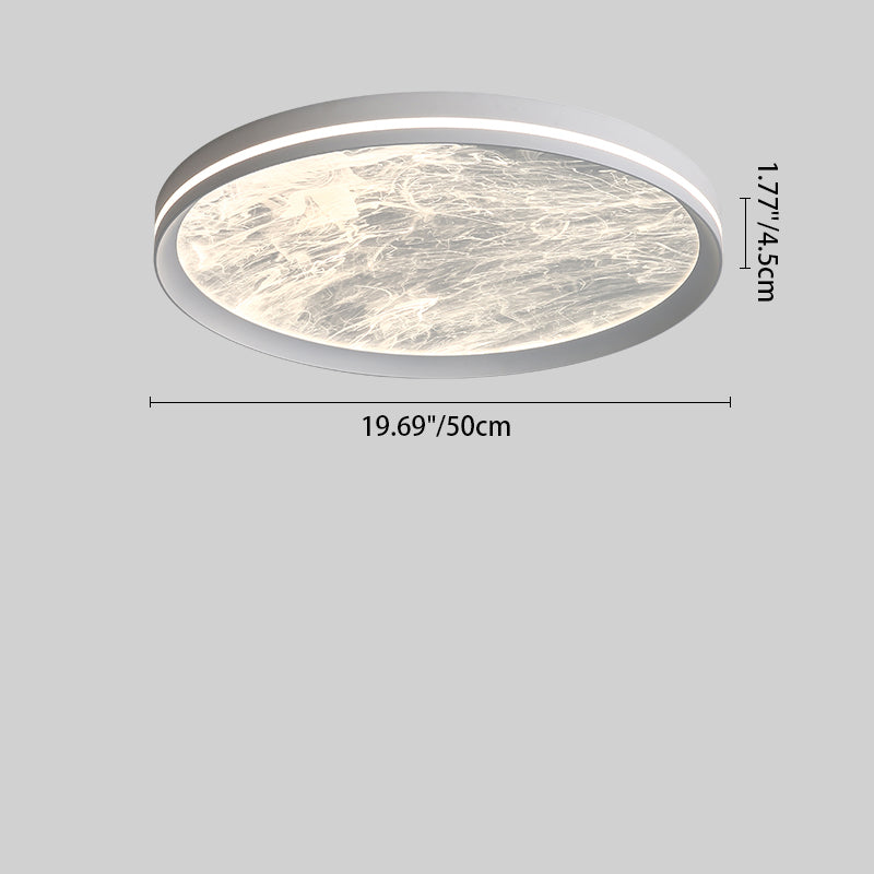 Contemporary Scandinavian Aluminum Acrylic Round Fume Misty LED Flush Mount Ceiling Light For Bedroom