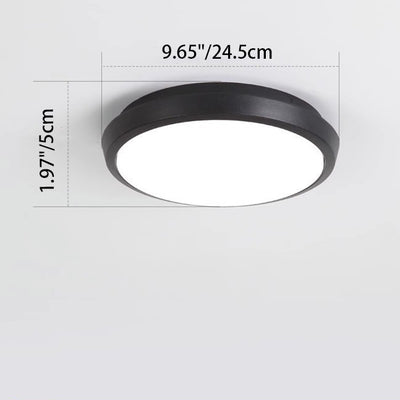 Modern Minimalist Waterproof Aluminum Alloy PC Round Square LED Flush Mount Ceiling Light For Outdoor Patio