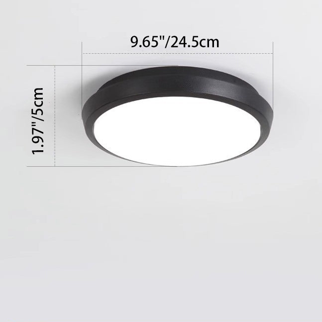 Modern Minimalist Waterproof Aluminum Alloy PC Round Square LED Flush Mount Ceiling Light For Outdoor Patio