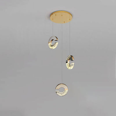 Modern Luxury Aluminum Stainless Steel Crystal C-Shaped Bubble LED Chandeliers For Living Room