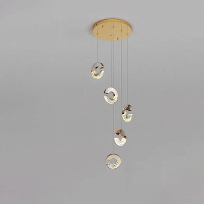 Modern Luxury Aluminum Stainless Steel Crystal C-Shaped Bubble LED Chandeliers For Living Room