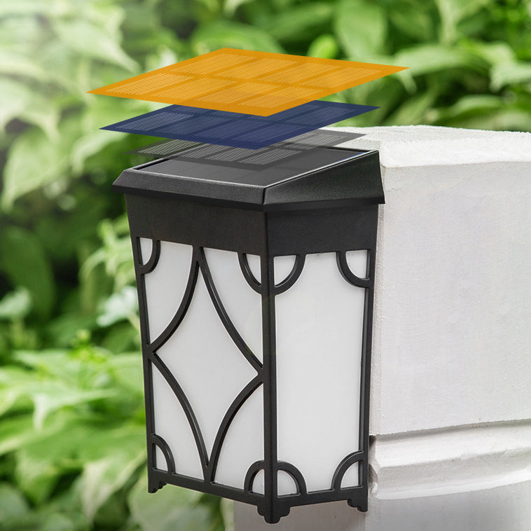 Contemporary Retro Solar Waterproof Rectangular Rhombic ABS PC LED Wall Sconce Lamp For Outdoor Patio