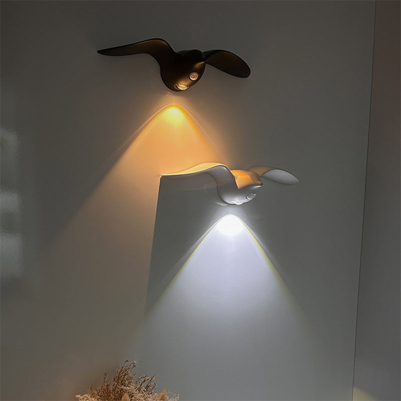 Contemporary Creative Rechargeable Waterproof ABS Gull LED Wall Sconce Lamp For Hallway