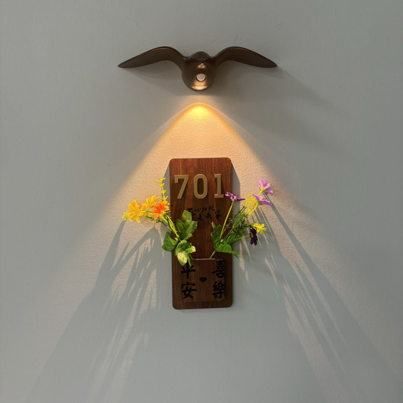 Contemporary Creative Rechargeable Waterproof ABS Gull LED Wall Sconce Lamp For Hallway