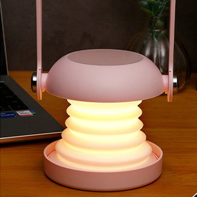 Contemporary Creative Rechargeable Foldable Silica ABS PC Round Mirror LED Table Lamp Night Light For Bedroom