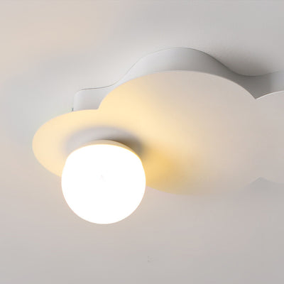 Contemporary Nordic Iron Acrylic Cloud Ball Cylinder Spotlight LED Semi-Flush Mount Ceiling Light For Hallway