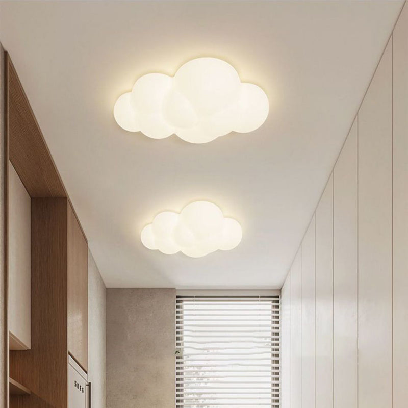 Contemporary Nordic Hardware PE Star Cloud Leaf LED Flush Mount Ceiling Light For Hallway