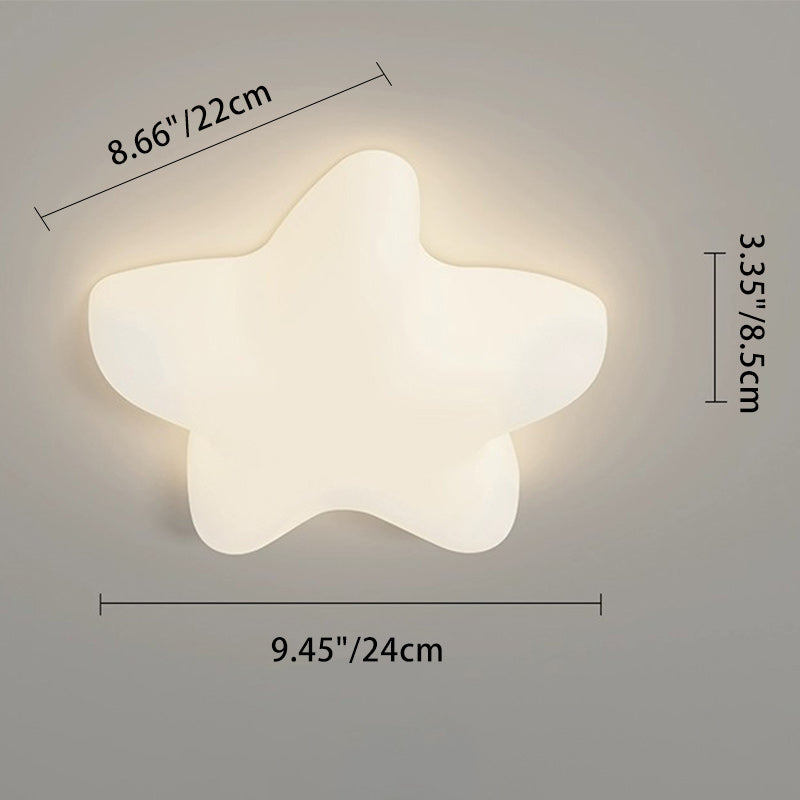 Contemporary Nordic Hardware PE Star Cloud Leaf LED Flush Mount Ceiling Light For Hallway