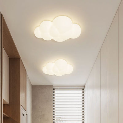 Contemporary Nordic Hardware PE Star Cloud Leaf LED Flush Mount Ceiling Light For Hallway