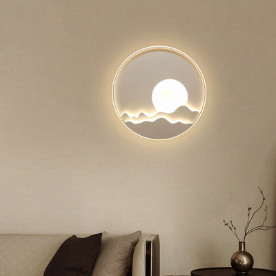 Contemporary Creative Iron Aluminum Silica Sun Wavy Line Round LED Flush Mount Ceiling Light For Hallway