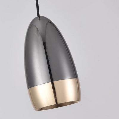 Contemporary Scandinavian Aluminum Liftable Elliptical Bullet LED Pendant Light For Bedside