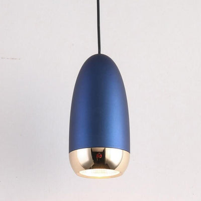 Contemporary Scandinavian Aluminum Liftable Elliptical Bullet LED Pendant Light For Bedside