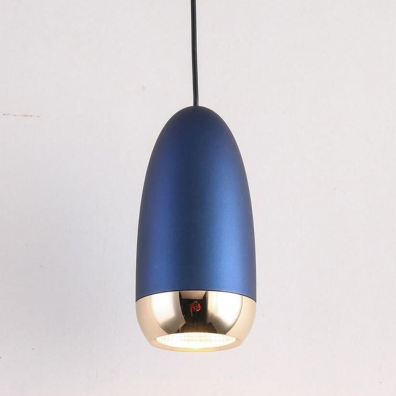 Contemporary Scandinavian Aluminum Liftable Elliptical Bullet LED Pendant Light For Bedside