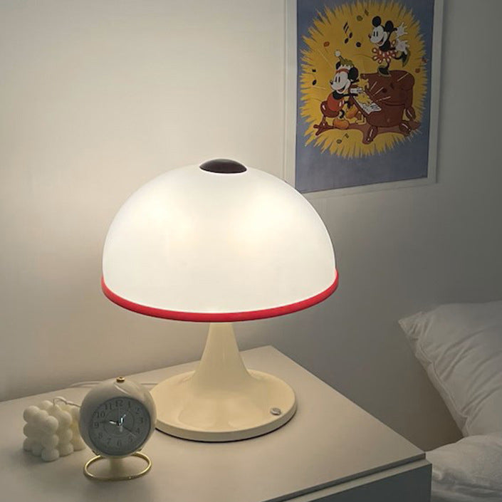 Contemporary Nordic USB Dome Mushroom Iron Acrylic LED Table Lamp For Bedroom