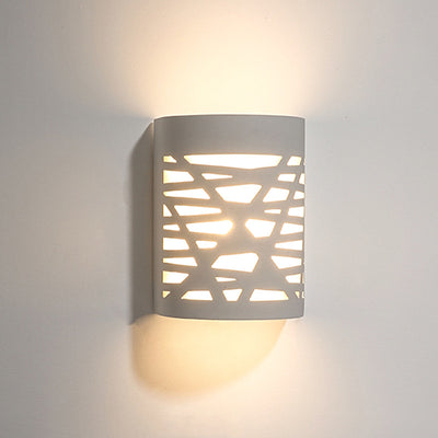 Contemporary Creative Plaster Curved Hollowed 1-Light Wall Sconce Lamp For Hallway